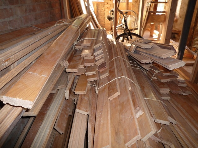 salvaged oak flooring