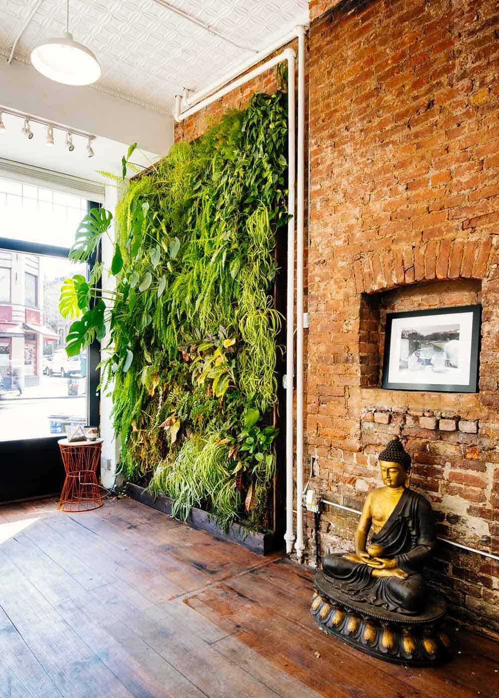 serene indoor living wall installed by Eco Brooklyn
