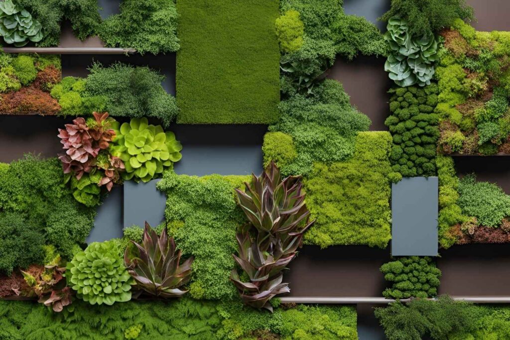 moss walls and living walls combined